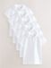 Next - Meisjes - 5 Pack Katoenen Stretchy Schoolpolo Tops met Rucheskraag - Wit