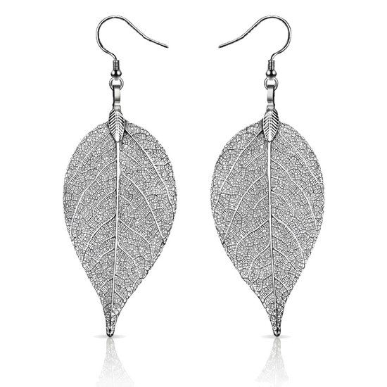 LGT JWLS Lookinggoodtoday Dames oorhangers Blad oorbellen Leaf Grijs