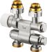 Oventrop Multiblock TFU aansluitarmatuur, zwenkbaar, 1- of 2-pijps, G 1/2 AG x G 3/4 Euroconus, Messing verchroomd, Wit, 1184035
