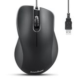 Perixx PERIMICE-221U bedrade ergonomische USB-muis - 4.9 Ft kabel - Optisch 1000 DPI ontwerp - zwart