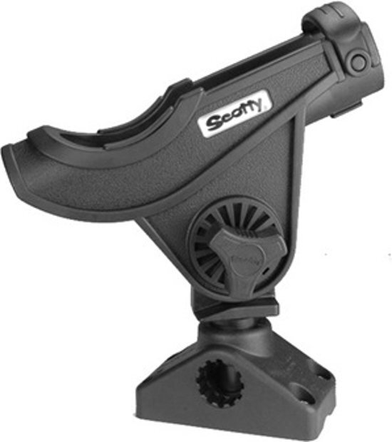 Scotty Baitcaster Spinning Rod Holder Black + 0241 Side-Deck Mount