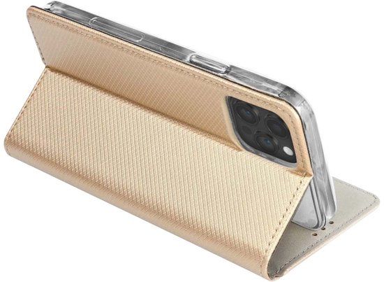 Jaym, Magnetisch Folio Hoesje met Standaard voor Apple iPhone 14 Pro Max - Goud