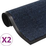 vidaXL Paillassons 2 pièces rectangulaires tuftés 120x180 cm bleu