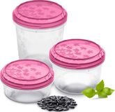 Set de récipients alimentaires Récipients en plastique 3 pièces rondes Congélateur en set avec couvercle Boîte de rangement