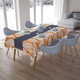 Bonamaison Tafelkleed, Anti-Mold, Sneldrogend, Waterdicht, 100% Polyester Tafellaken, Oranje, gebroken wit, 140 x 200 Cm - Ontworpen en Vervaardigd in Turkije
