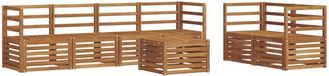 vidaXL - Bank loungeset - 6 zitplekken - Naturel - Massief Acacia Hout