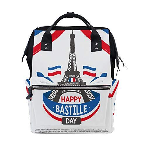 FANTAZIO Mummy Bag Rugzak Gelukkig Bastille Dag Patroon School Tas