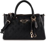 GUESS Anise Triple Compartment Satchel Black Logo Handtas