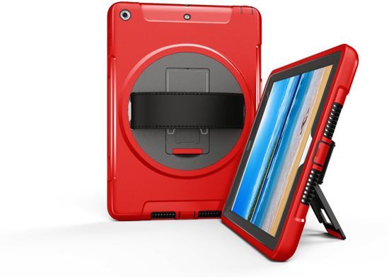 Dasaja Panda Dasaja 360 graden draaibare, rugged, iPad 9.7 (2017 & 2018) / Air 2 / Pro 9.7 case met screenprotector rood
