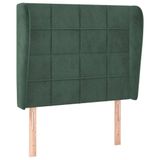 VidaXL Hoofdbord met randen Donkergroen 203x23x118/128 cm Fluweel