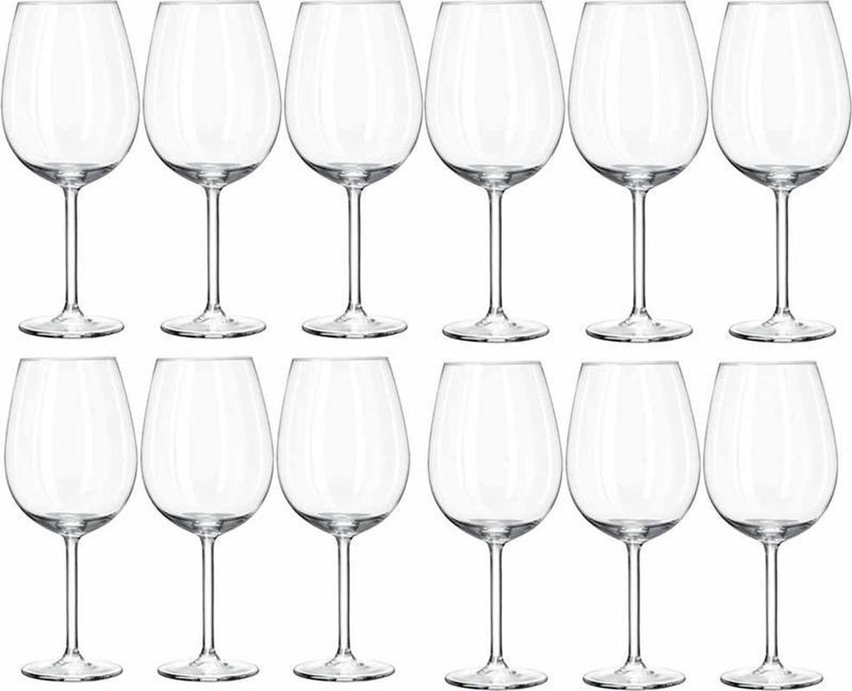Royal Leerdam 12x Luxe wijnglazen 440 ml Plaza - 44 cl - Wijn drinken - Wijnglazen van glas