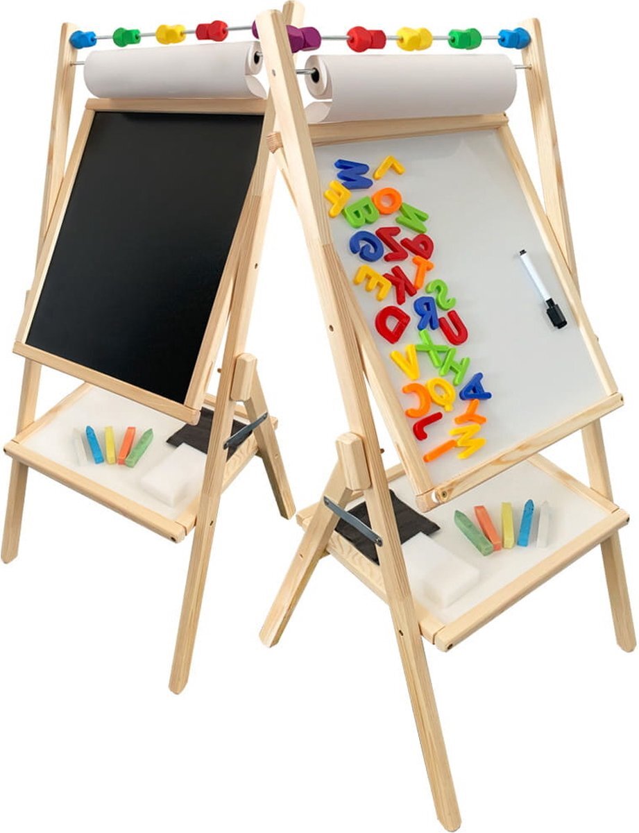 Viking Choice Schoolbord krijtbord dubbelzijdig – Magnetisch – Met accessoires