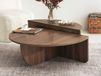 PODIA table basse ronde 90 cm noyer