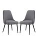 Ball & Cast Gestoffeerde keukenstoelen, set van 2, moderne eetkamer, comfortabele zijstoel met gewatteerde zitting en metalen poten, grijs