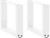Pieds de table basse 2 pièces en forme de U 40x(30-31) cm acier blanc