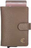 Charm London Washington Creditcard etui - Leer - Taupe