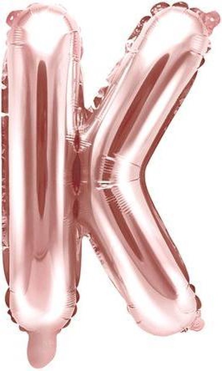 Partydeco Folie ballon Letter K, 35cm, rose goud