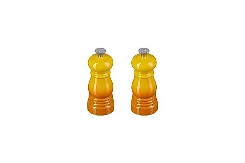 Le Creuset Klassieke peper- en zoutmolen, set, persoonlijk gebruik, spaanbestendig ABS-plastic, anti-corrosie, 11 cm, Nectar