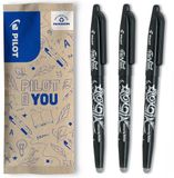 PILOT - Set van 3 FriXion Ball 07 - Uitwisbare pen met warmtegevoelige inkt - Zwart - Medium punt
