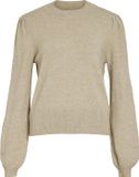 Vila Trui Viril Turtle-nk Balloon L/s Top - N 14084179 Natural Melange Dames Maat - XS