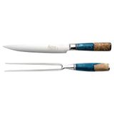 Katana Saya Elements 2-Delige mes- en vorkenset, oceaanblauw, VG-10 damaststaal met olijfhouten en kunsthars handvat, KEB-2015/2, oceaan (blauw)