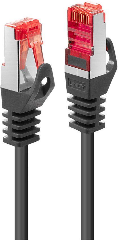 LINDY 47370 RJ45 Netwerkkabel, patchkabel CAT 6 S/FTP 0.30 m Zwart 1 stuk(s)