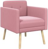 vidaXL Accentstoel Roze Fluweel