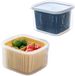 Ibenzoa® Contenants de conservation pratiques avec tamis pour la conservation des fruits et légumes - Set de deux pièces