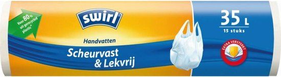 Swirl Pedaalemmerzakken met Handvat 35 liter - 15 stuks - Wit