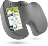 feela.® Orthopedisch zitkussen [3 stevigheidsniveaus] – Ergonomisch zitkussen voor bureaustoelen en auto's – Pijnverlichting, verlichting van het stuitje en verbeterde bloedsomloop (Medium)