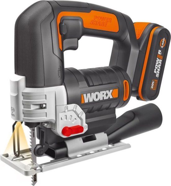 Worx WX 543.9 pendelhekzaag - Zonder batterij of lader - Blanco Y Gris