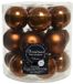 Decoris Kleine kerstballen - 36x st - kaneel bruin - D4 cm - glas - kerstversiering