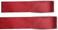 Merkloos Santex Hobby/decoratie sierlint - 2x - satijn - bordeauxrood - 1,5 cm/15 mm x 25 meter - cadeaulint