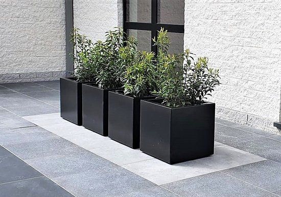 Merkloos Geroba Quadrus vierkante Aluminium plantenbakken 400 x 400 x 400 mm