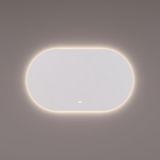 HIPP Design Spiegel Ovaal-Recht met Indirecte LED Verlichting Rondom 100x70x3 cm + Spiegelverwarming + Kleurenwissel + Touch Dimmer