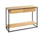 HAKU Console eiken, zwart, Massief hout, metaal - Maat: B 100 cm x H 75 cm x D 35 cm, Stijl: Modern