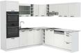 Vicco Hoekkeuken R-Line, Wit Landhuis/Wit, 247 x 237 cm, WB Marmer