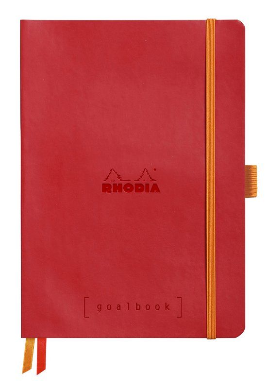 Rhodia Goalbook – A5 – 240 Pagina's – Dotted – Ivoorkleurig Papier 90 g/m² – Elastieksluiting - Klaproos