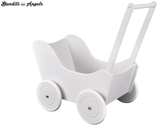 Bandits & Angels Houten poppenwagen Little Angel special white