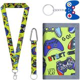Ibenzoa® Portefeuille enfant avec motifs ludiques et cordons porte-clés multifonctionnels pour garçons