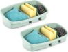 PlasticForte Keukenspons houder - 2x stuks - 26x14 cm - mintgroen