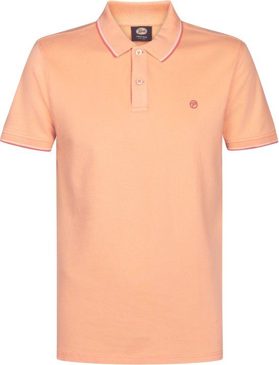 Petrol Industries Polo Shirt Heren - Klassieke Polo - Openstaande Kraag - Korte Mouwen - 100% Katoen - Effen Design - Oranje - Maat S
