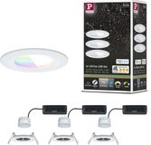 Paulmann Lampe encastrable LED Nova Coin IP44 ronde 78 mm RGBW+ 3x6W 3x500lm 230V Blanc mat Aluminium