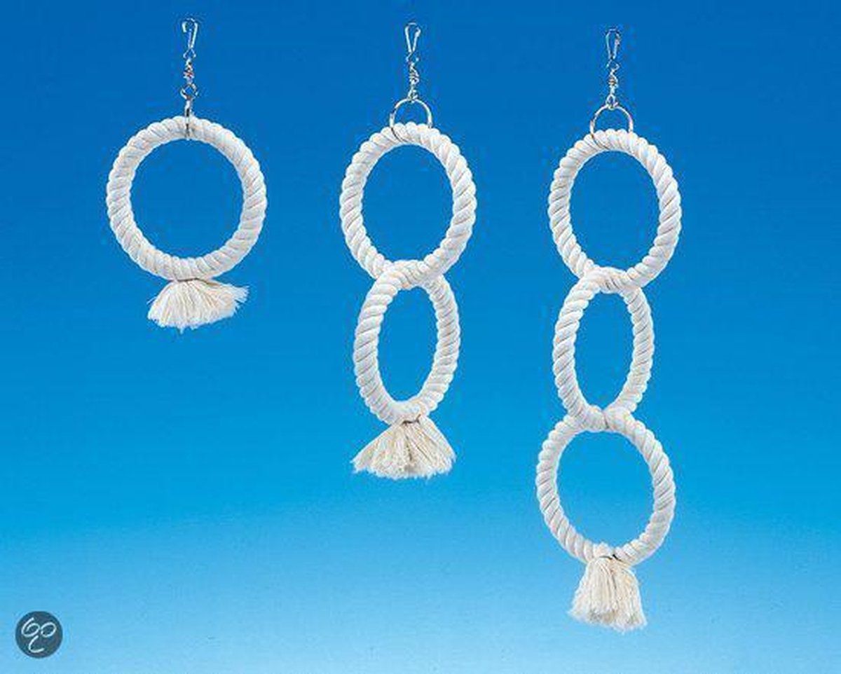 Nobby vogel speeltouw 1-rings wit 34 cm - 1 ST
