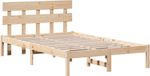 vidaXL Bedframe met hoofdeinde Bruin 120 x 200 cm Massief grenenhout