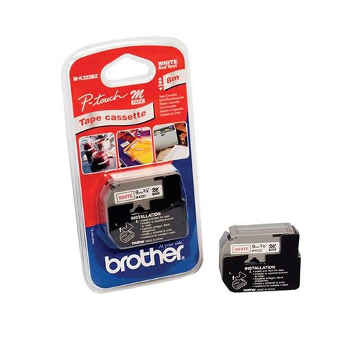 Brother M-K222 Label Tape - Red/White