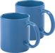 Bellatio Design Tasses à café - 2x - céramique - brillant - avec anse - bleu clair - 370 ml