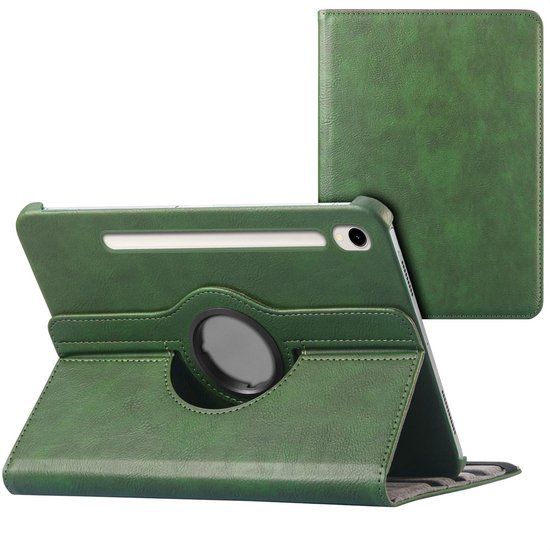 imoshion Tablet Hoes - Geschikt voor Samsung Galaxy Tab S10 Plus / Galaxy Tab S9 11.0 inch FE Plus / Galaxy Tab S9 11.0 inch Plus - 360° Draaibare Bookcase - Groen