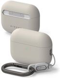 Ringke Silicone Hoesje Geschikt voor Apple AirPods Pro 3 - Siliconen Cover - Karabijnhaak - Case Beige
