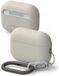 Ringke Silicone Hoesje Geschikt voor Apple AirPods Pro 3 - Siliconen Cover - Karabijnhaak - Case Beige